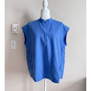 Figs Technical Collection Small Rafaella Oversized Scrub Top Blue Style 1000214